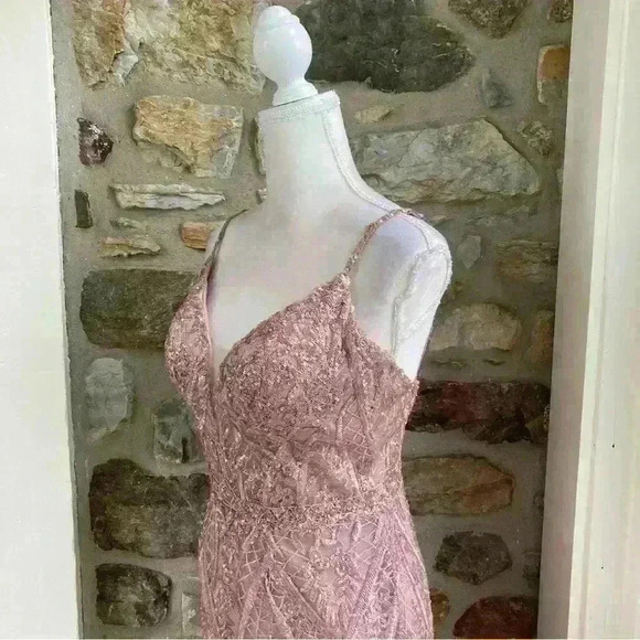 Ellie Wilde Floral Sequin Fit & Flare Tulle Sequin Corset Prom Dress Womens 6 - Picture 9 of 16